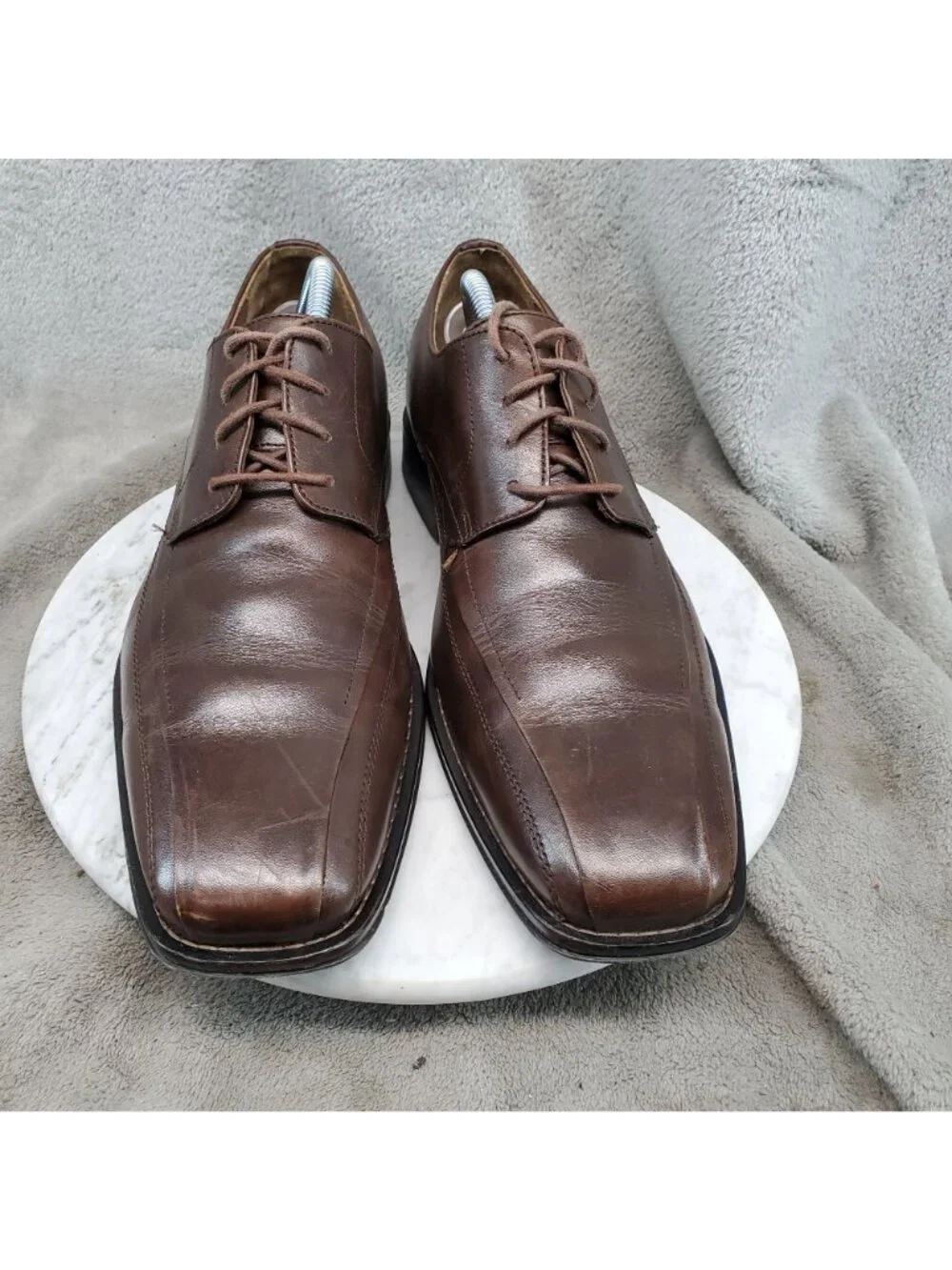 Johnston & Murphy Shoes Mens Size 9 Brown Leather Bicycle Oxford *Read*